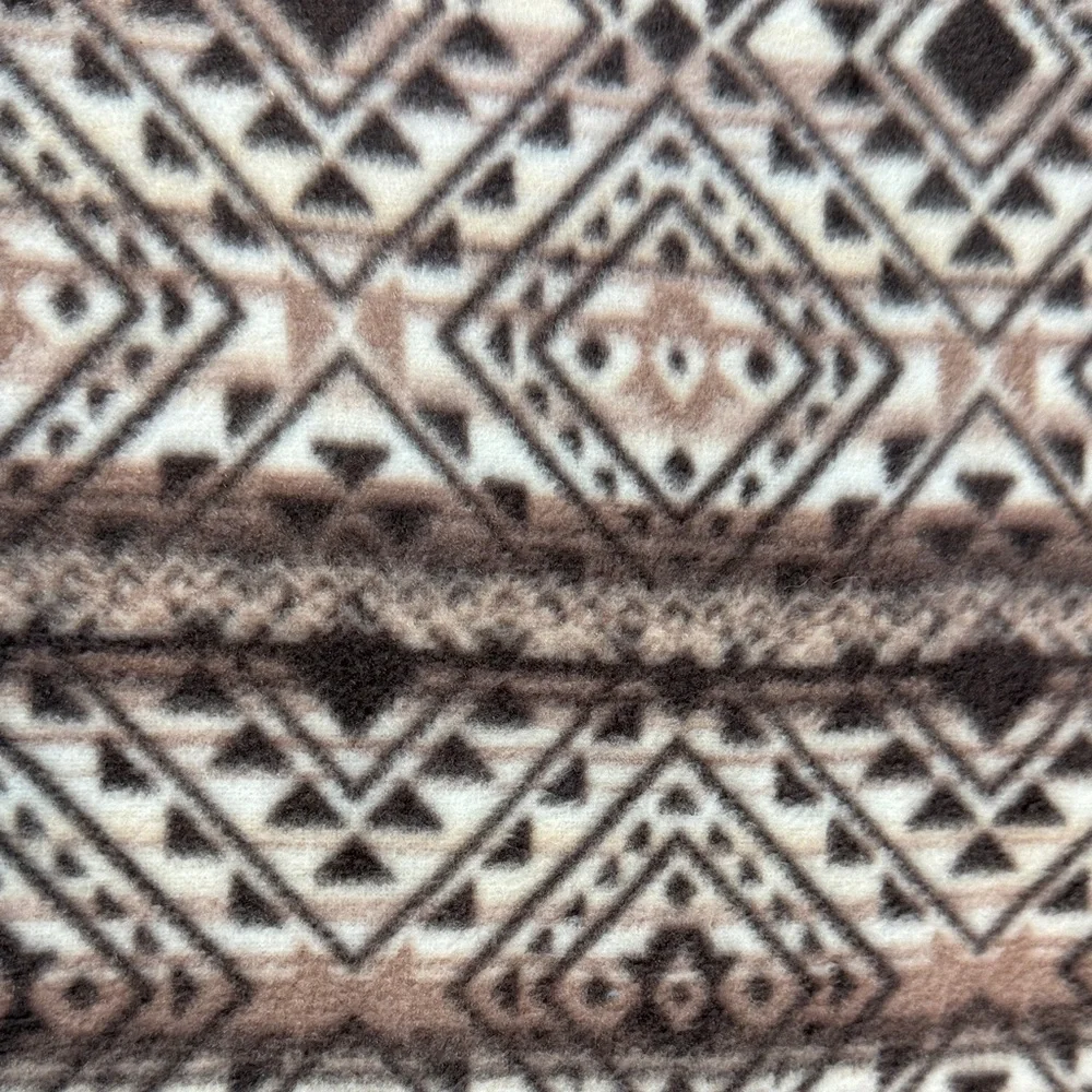 NWT Maurices Aztec Print Quarter-Zip Pullover in Brown and Cream